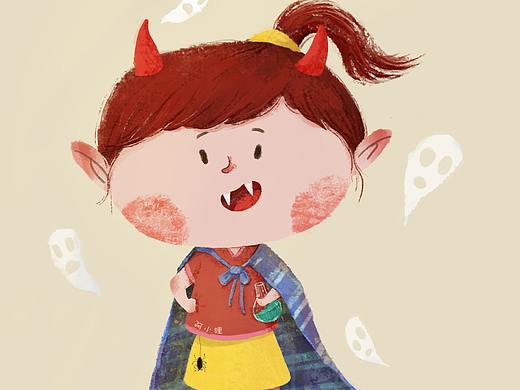 万圣节小姑娘（个人主页-ZNDg4NTE3Mjg=） - 儿童插画 - 站酷设计师爱萝卜的阿狸原创素材 - 站酷ZCOOL