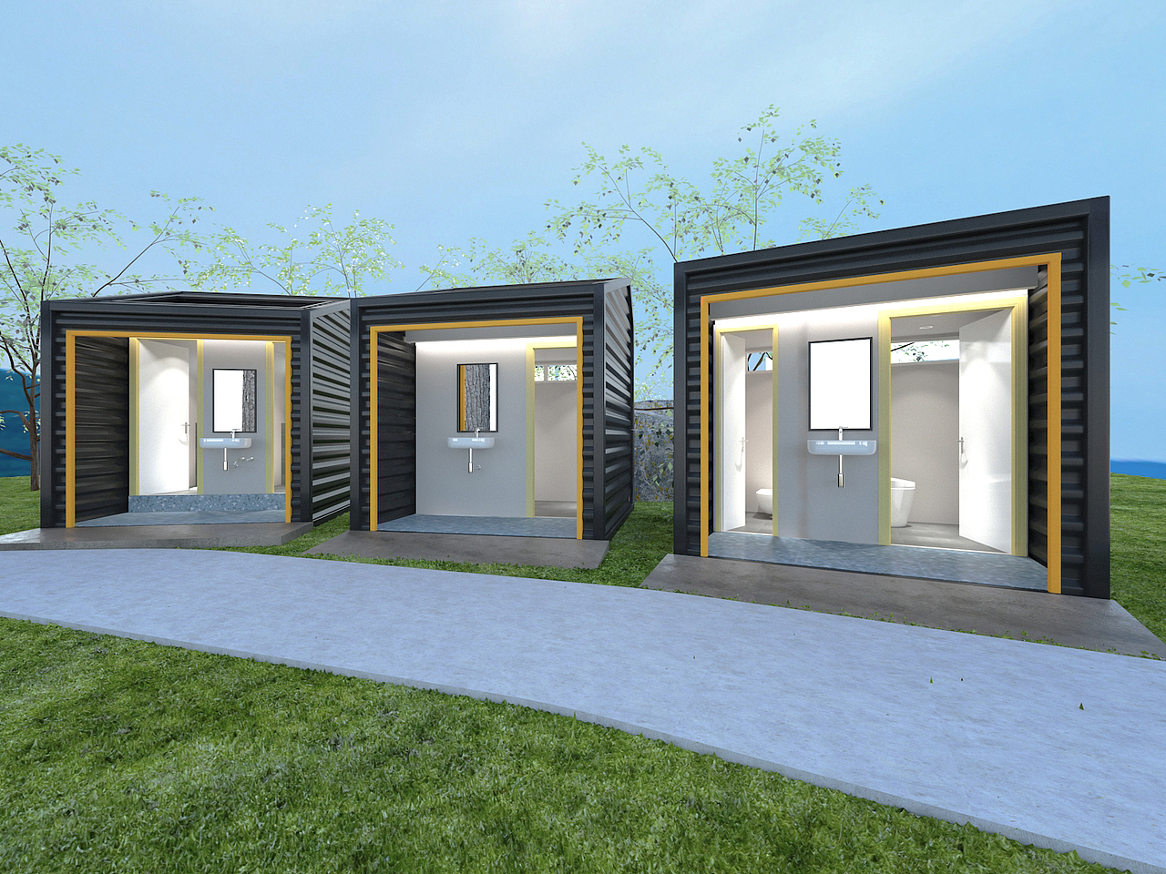 两款集装箱厕所设计_研宅设计机构-站酷zcool