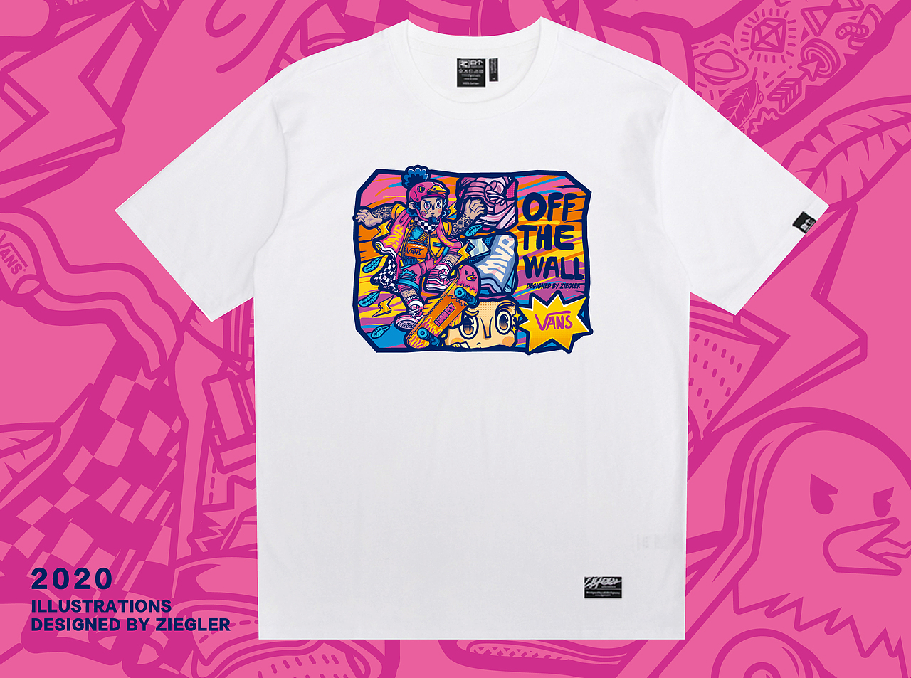 #vans艺术家#鸡飞girl跳-vans潮流T恤（图ZMjA1MzU3MzY0） - 商业插画 - 站酷设计师晨东ZIEGLER原创素材 - 站酷ZCOOL