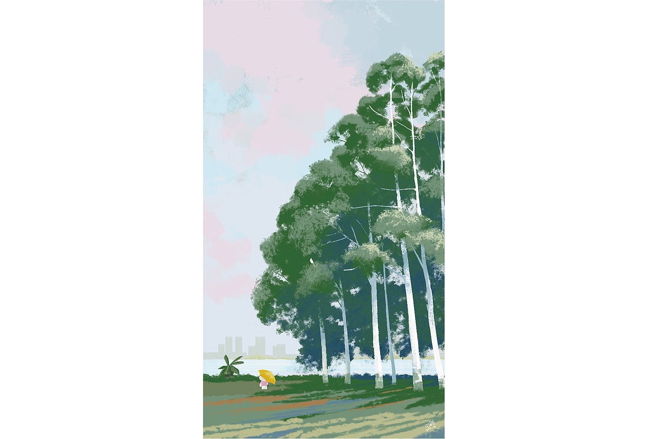 四饺插画I去公园散散步吧（图ZMjYwODE3MjMy） - 创作习作 - 站酷设计师李四饺SIJIAO原创素材 - 站酷ZCOOL