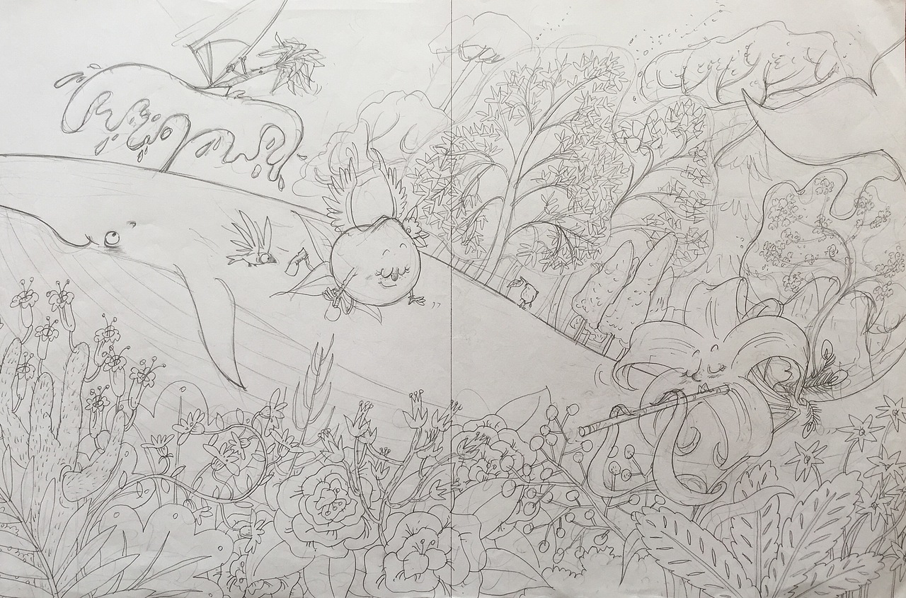 绘本《妖怪时钟》部分内文及草图