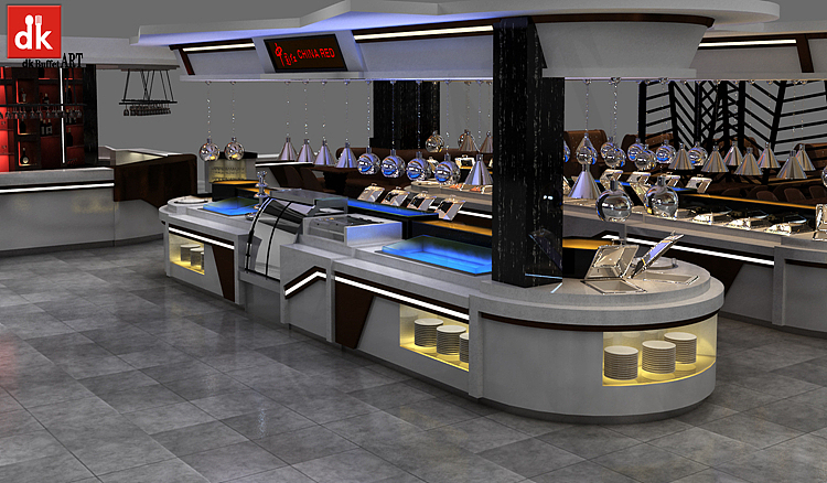 深圳迪克自助餐台餐厅设备厂家直销 自助餐厅设计配套