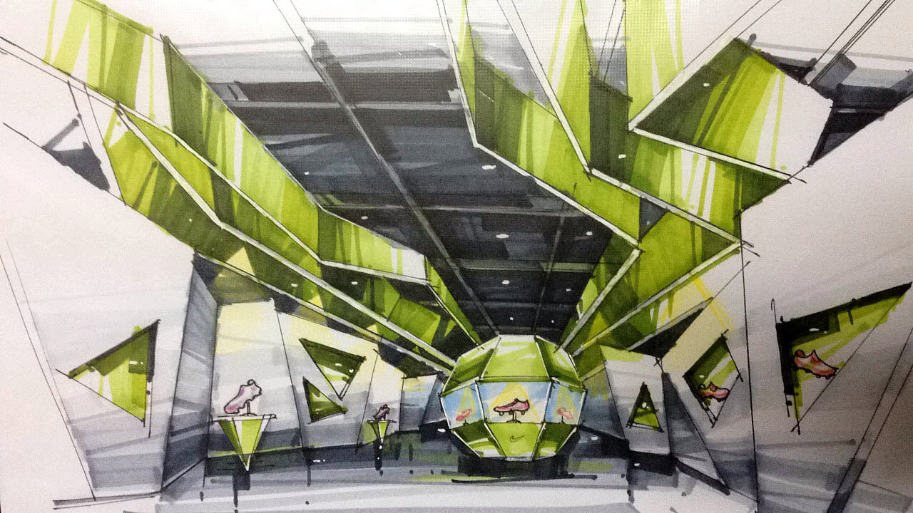 原创作品:科技馆展厅设计手绘稿