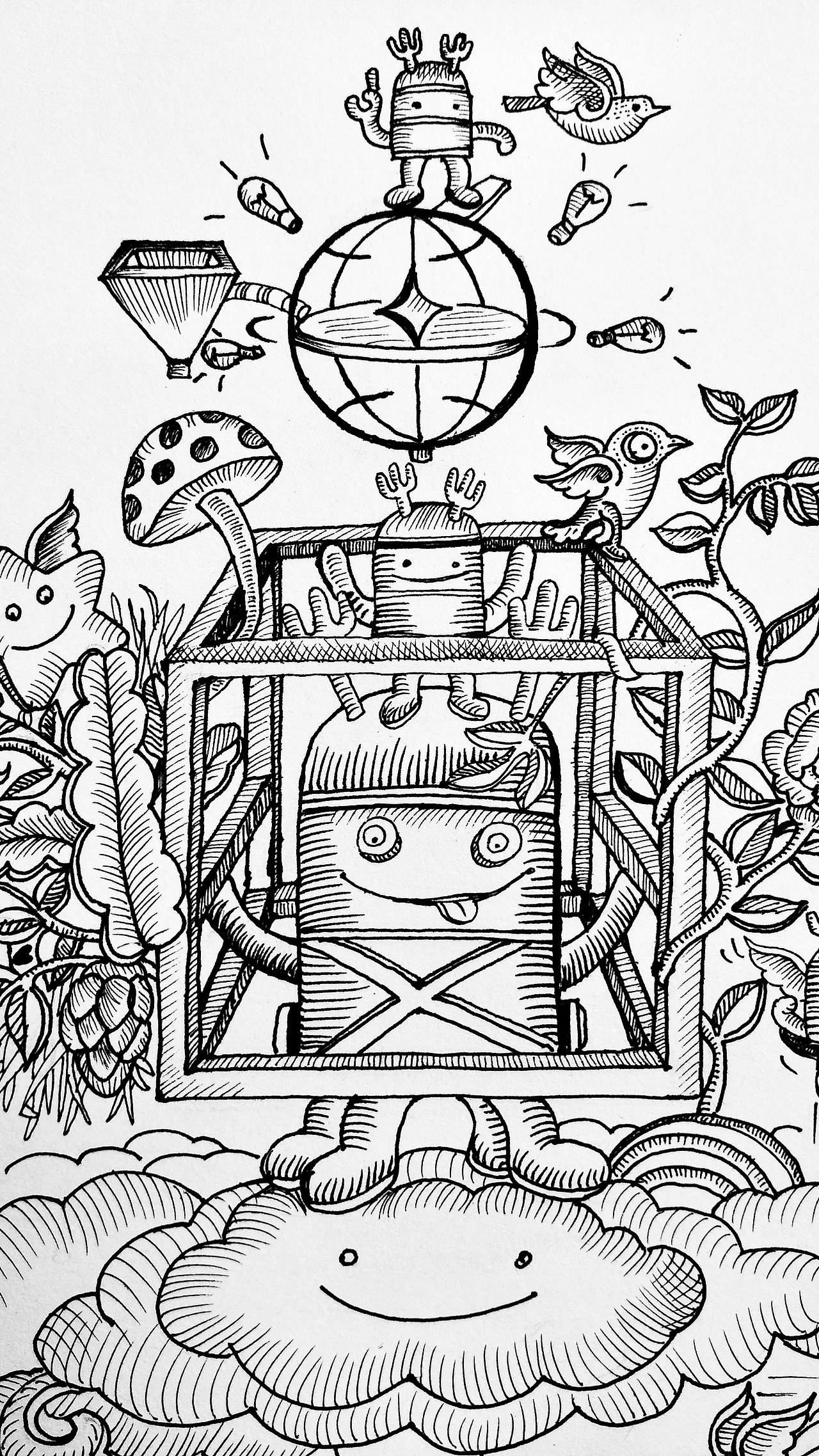 异想天开★小龙人6《踩在云端》|插画|商业插画|张泗洋_原创作品-站酷