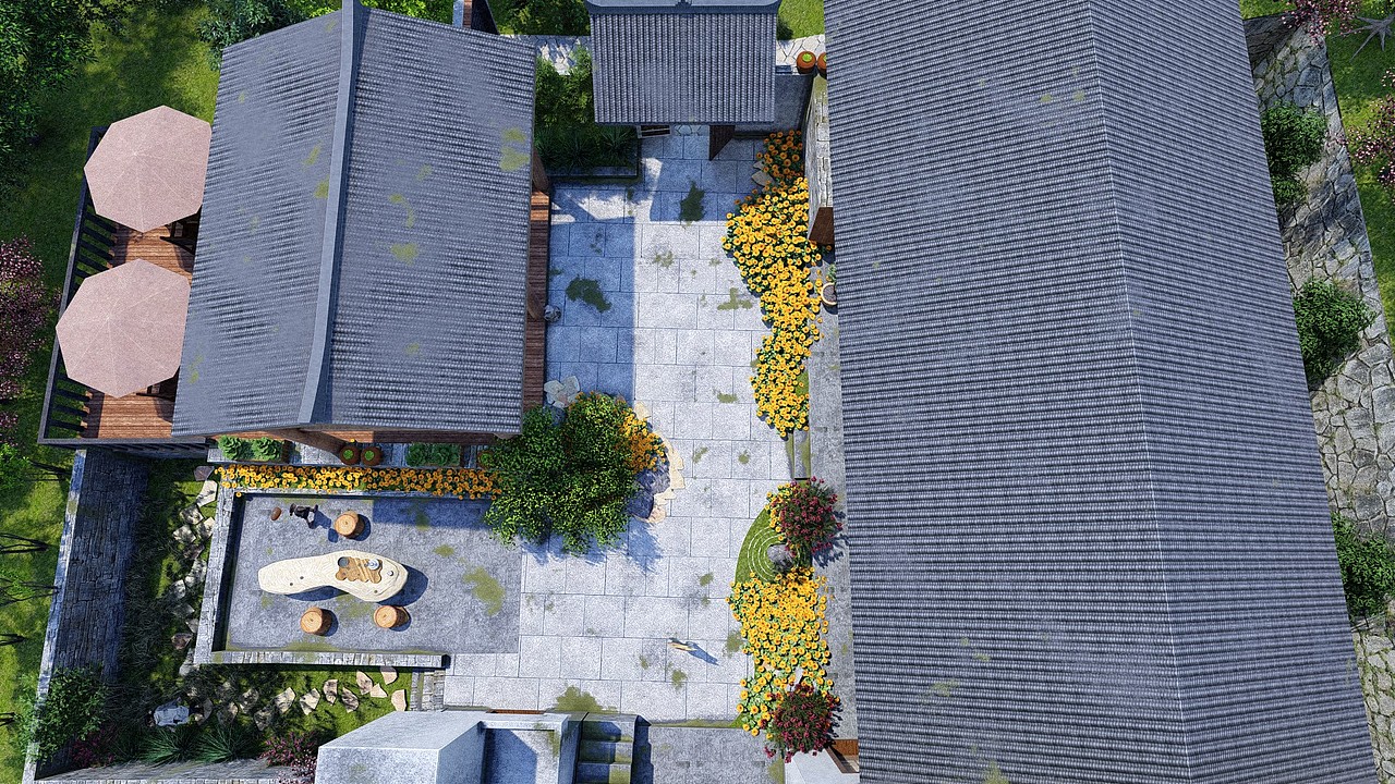 民宿庭院改造（圖ZMTgwMDUyMzI4） - 景觀設(shè)計(jì) - 站酷設(shè)計(jì)師muxin木心原創(chuàng)素材 - 站酷ZCOOL