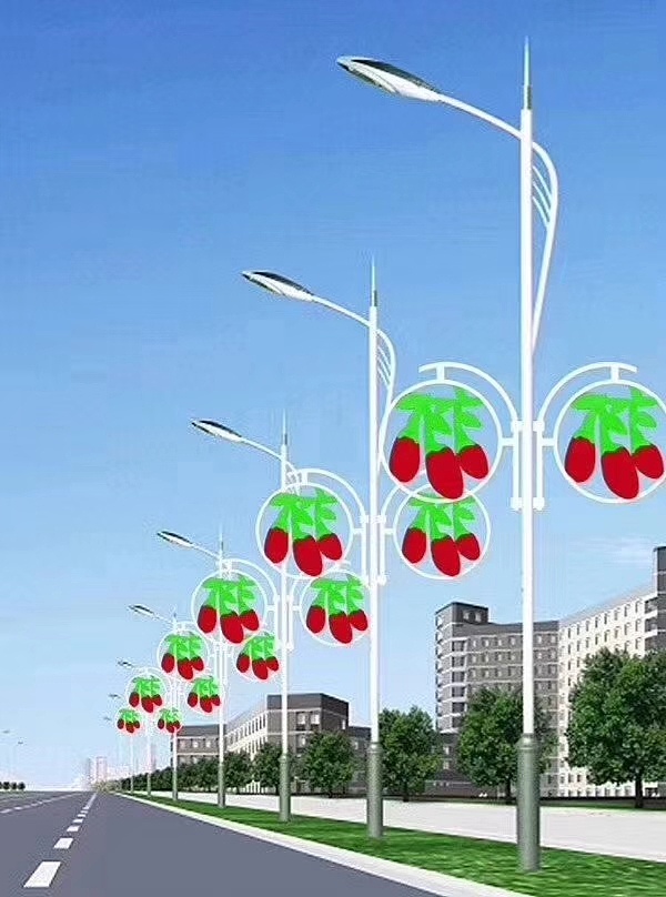 户外led发光路灯杆装饰挂件-水果元素吸塑灯箱可定制|摄影|产品摄影