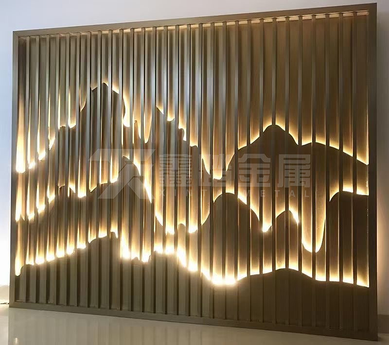 大型山型不锈钢屏风 景墙隔断艺术山水|纯艺术|雕塑|zfr13929916763