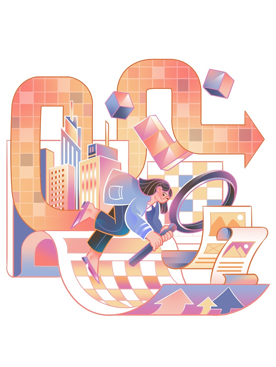 日报风插画：纠察数据办公（图ZMzcxNDM0ODM2） - 商业插画 - 站酷设计师插画师向上原创素材 - 站酷ZCOOL