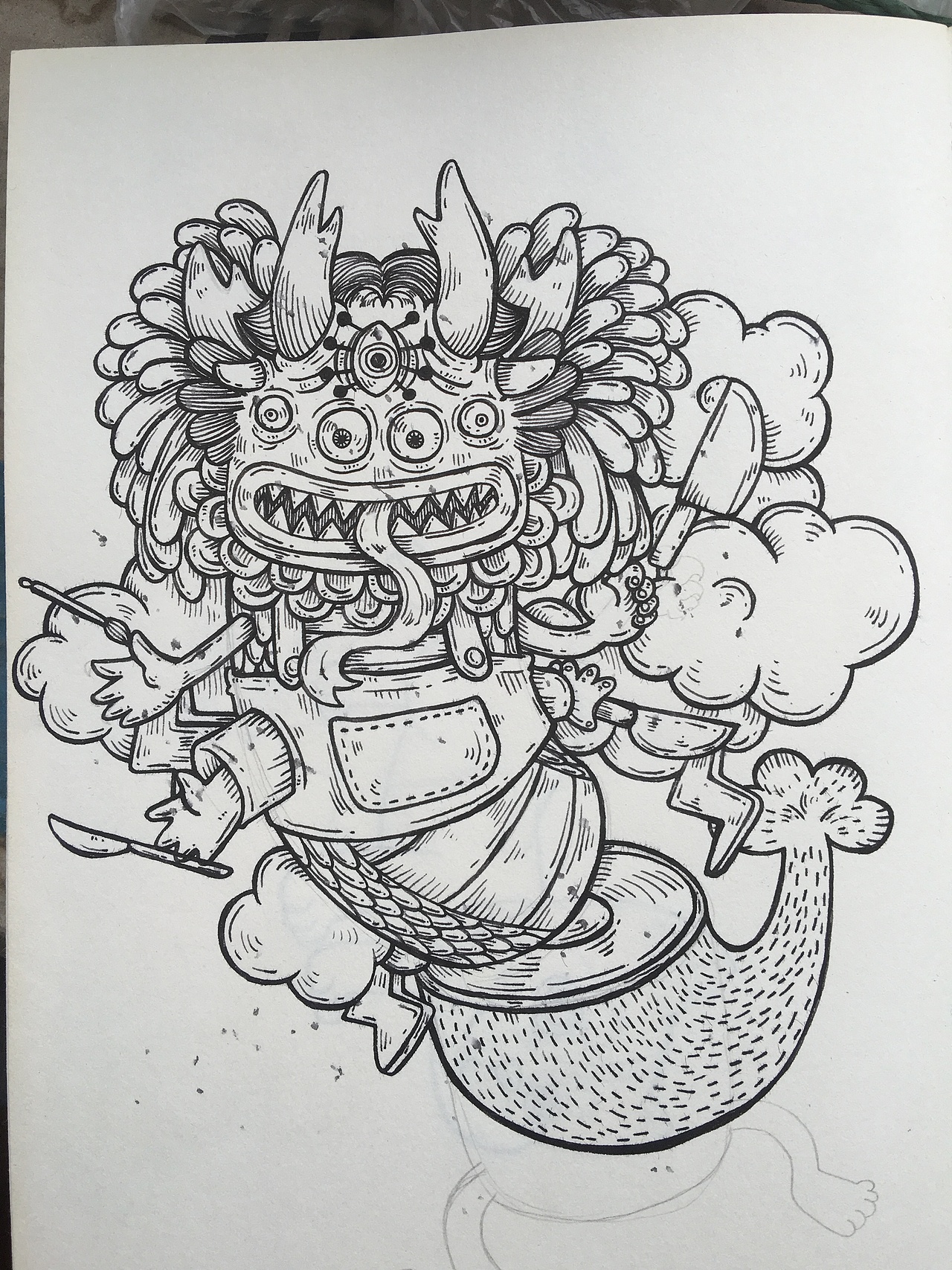 把很久之前的线稿翻了出来 觉得还蛮适合端午节的