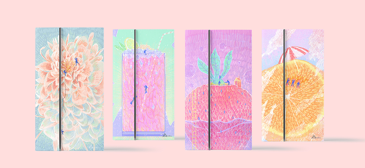 《三人浪》系列作品（图ZMjM3NTE4MDA0） - 商业插画 - 站酷设计师鑫兰灰人原创素材 - 站酷ZCOOL