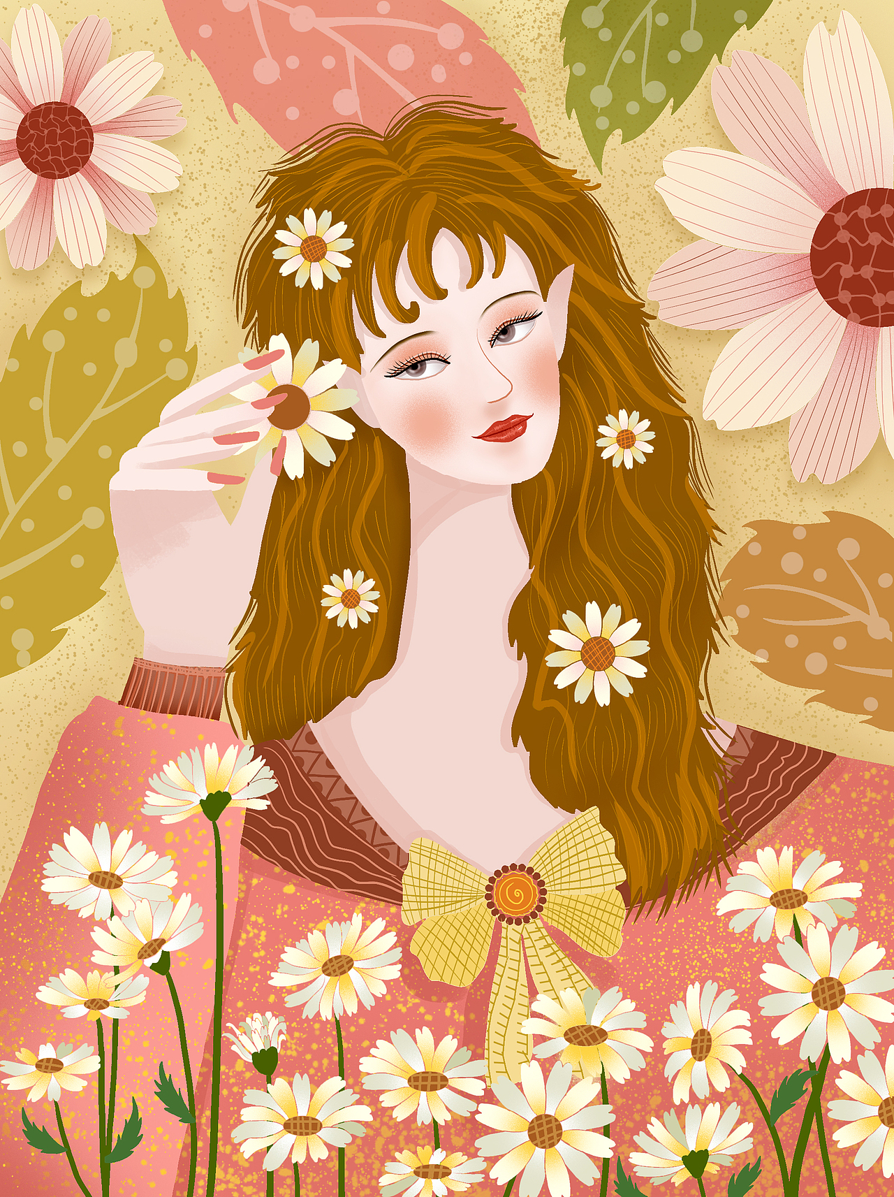花儿与少女-雏菊（图ZMjc2MjEyOTQw） - 创作习作 - 站酷设计师天山绯红718原创素材 - 站酷ZCOOL