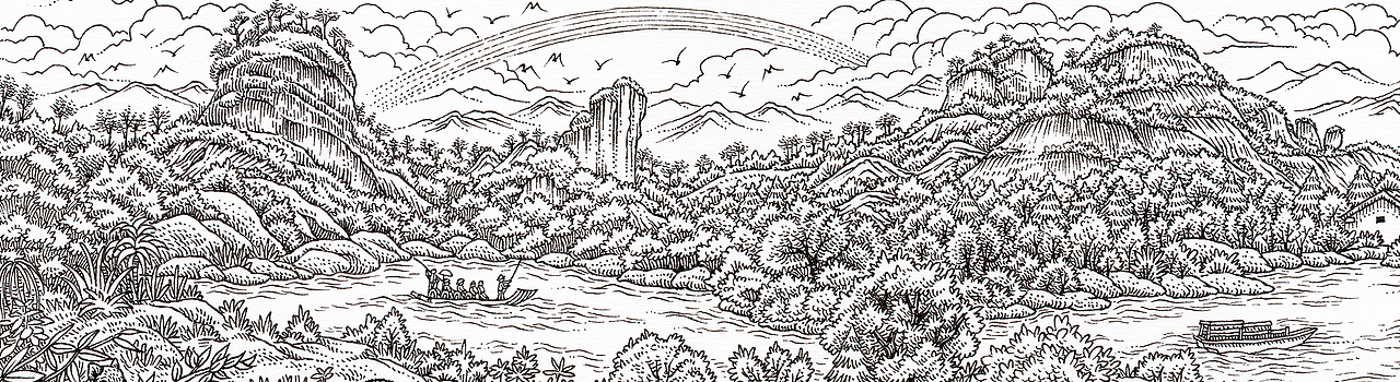 我为武夷瑞芳“玉树菁华”绘制的长卷插画(图ZMjg1NDI0MTM2) - 商业插画 - 站酷设计师傅淳强画者之旅原创素材 - 站酷ZCOOL