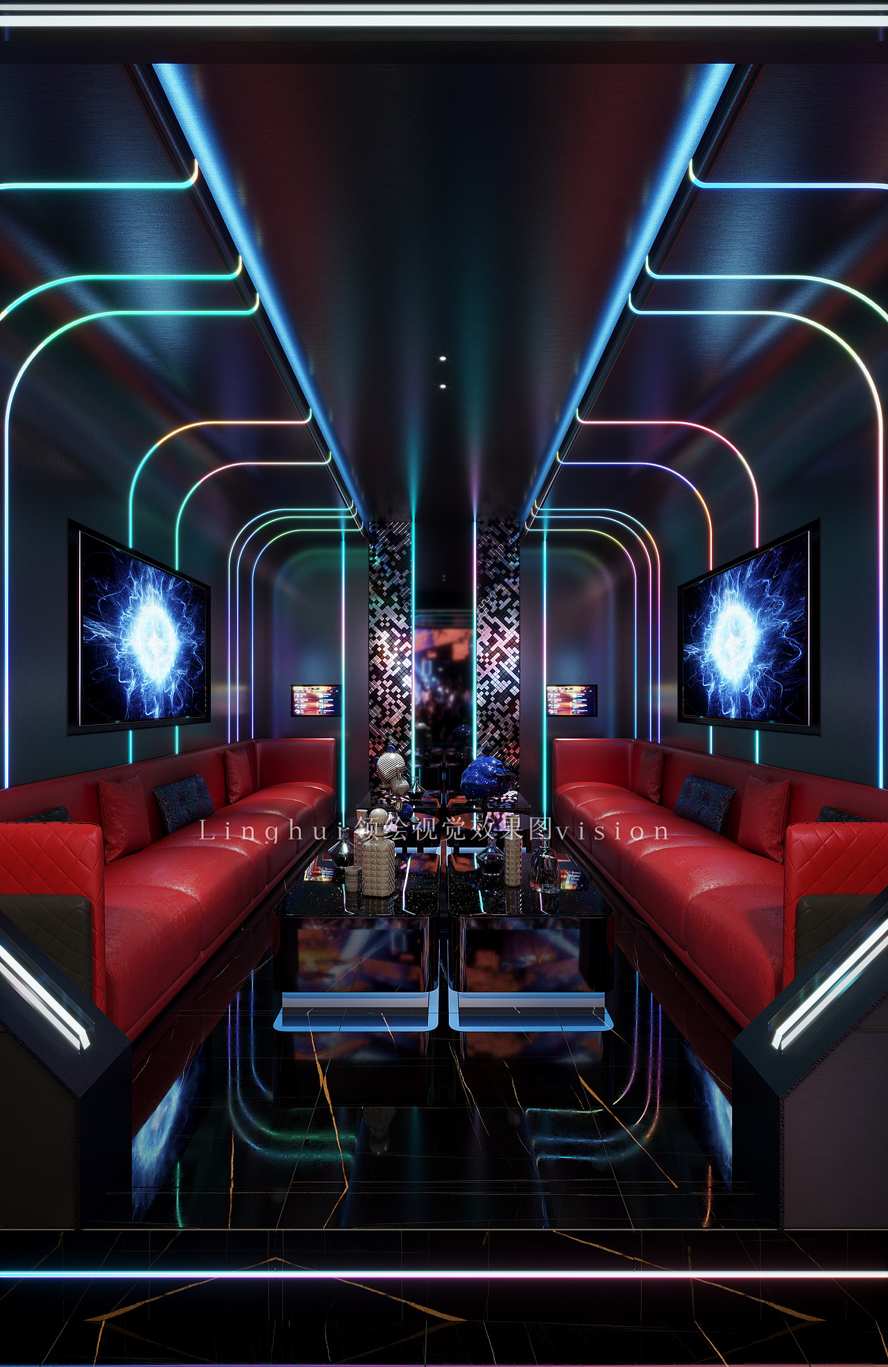 3D酒吧空间效果图表现