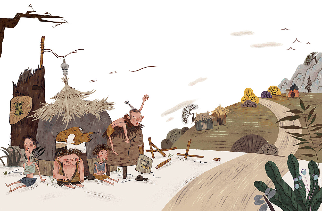 原始部落系列儿童绘本4|插画|绘本|哇哇哇儿插 - 原创作品 - 站酷