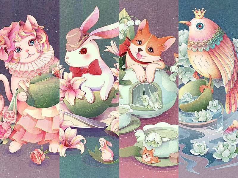 原创手绘动物插画设计