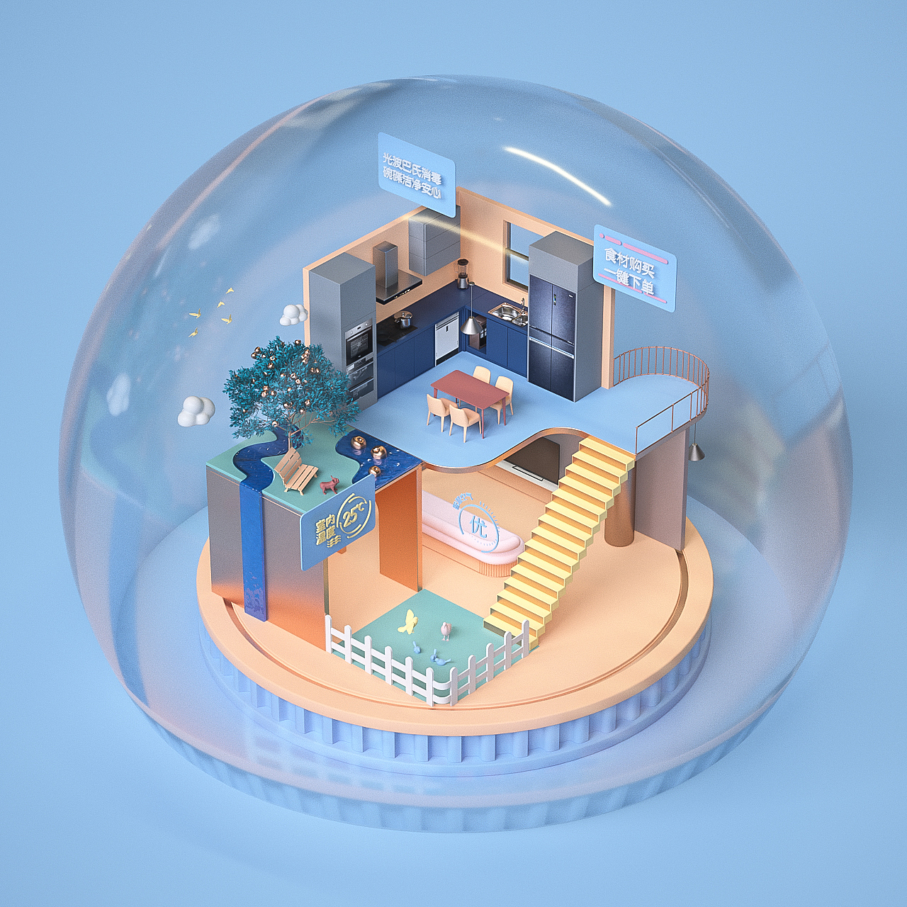 海尔智家主视觉设计（C4D）（图ZMjE2NzM5NTg0） - 宣传物料 - 站酷设计师loomedesign原创素材 - 站酷ZCOOL