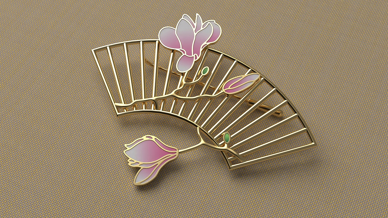 “玉兰香来”胸针原创设计建模渲染（图ZMjA4MzYzNzUy） - 首饰设计 - 站酷设计师Z56263519原创素材 - 站酷ZCOOL