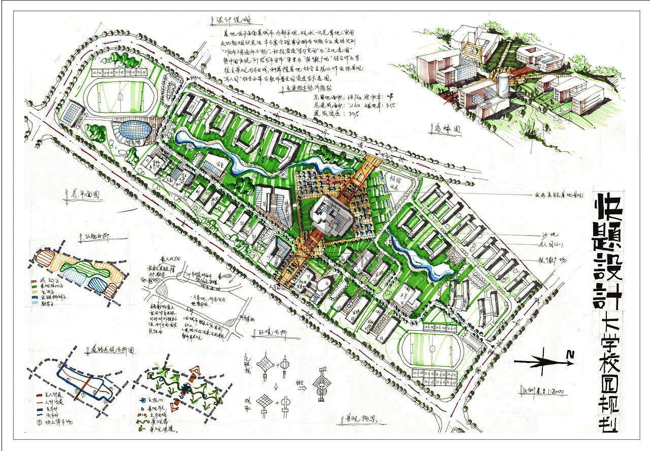 学校规划设计--大禹手绘规划快题优秀作品欣赏（图ZMjEyMzY1Mjg4） - 其他空间 - 站酷设计师大禹手绘原创素材 - 站酷ZCOOL