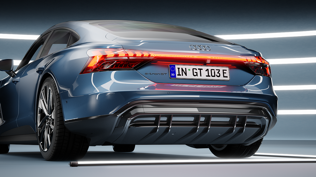 奥迪Audi e-tron GT - Blender渲染（图ZMjgxMzU1NzEy） - 机械/交通 - 站酷设计师猫王阿祖原创素材 - 站酷ZCOOL