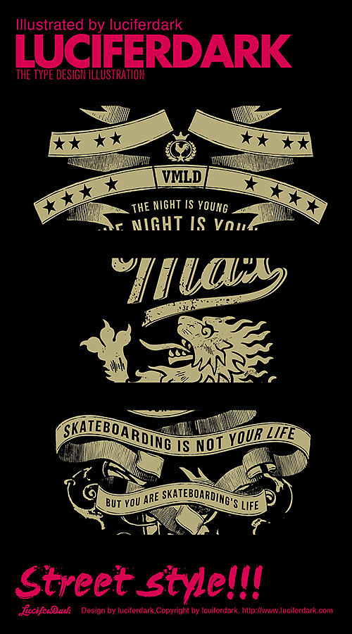 合作款滑板设计LUCIFERDARK X VIK-MAX