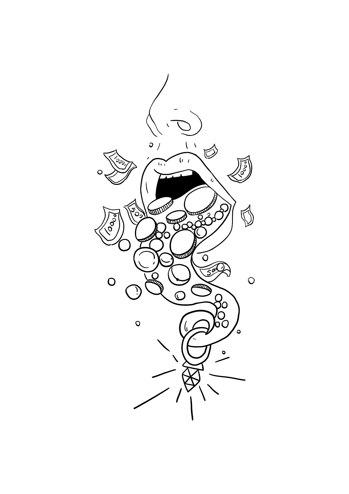 七宗罪线稿插画