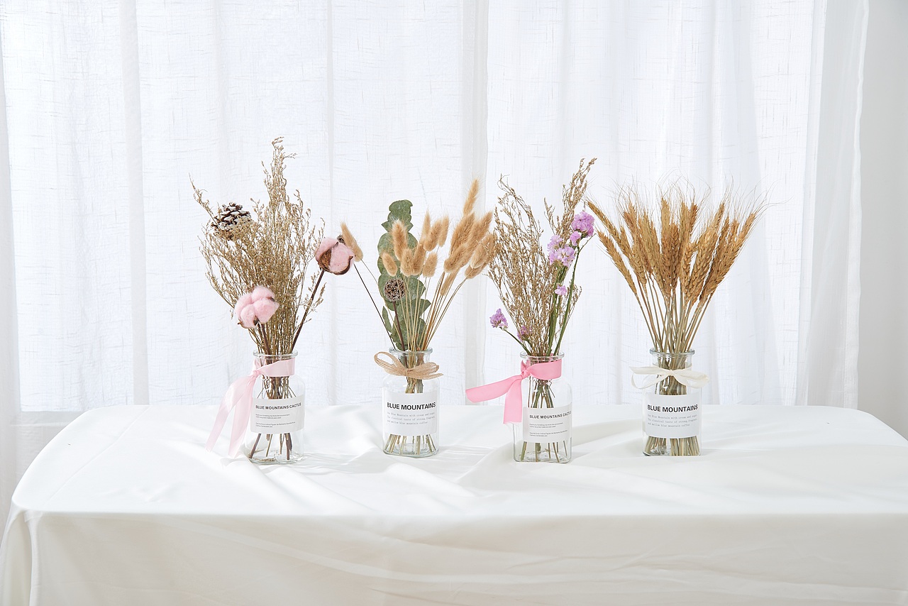 ins网红拍照摆件玻璃瓶干花 道具 北欧风 麦穗干花