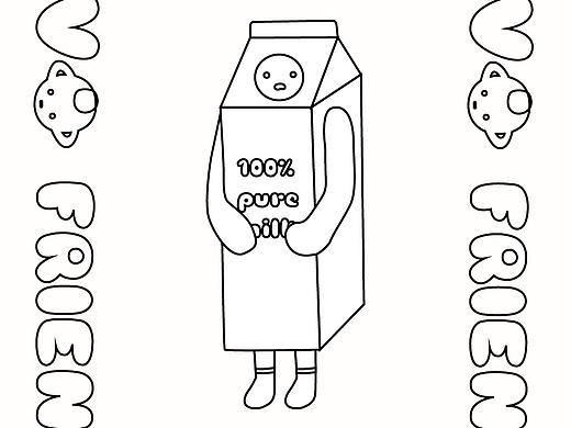 uovo friends食物系列黑白杂志风格明信片（个人主页-ZNDY2MzQxOTY=） - 图案 - 站酷设计师煎蛋的朋友原创素材 - 站酷ZCOOL