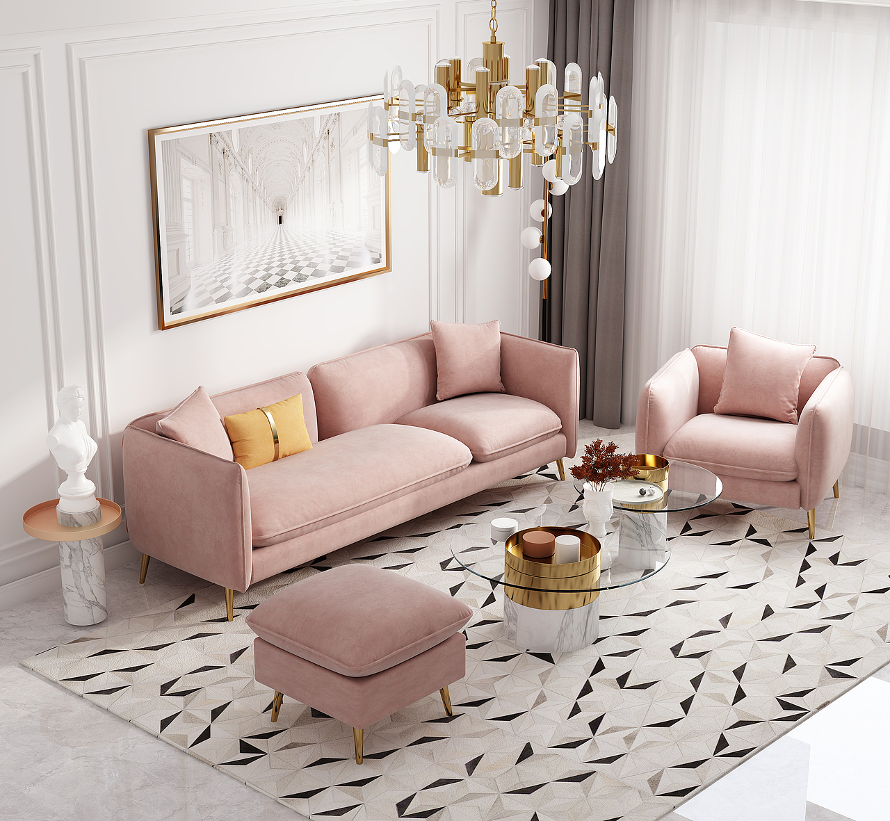 一组粉色沙发案例（图ZMjYxODExMTg0） - 产品 - 站酷设计师8点视觉原创素材 - 站酷ZCOOL