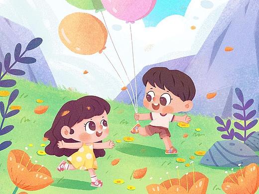 基诺浦童鞋儿童插画商稿