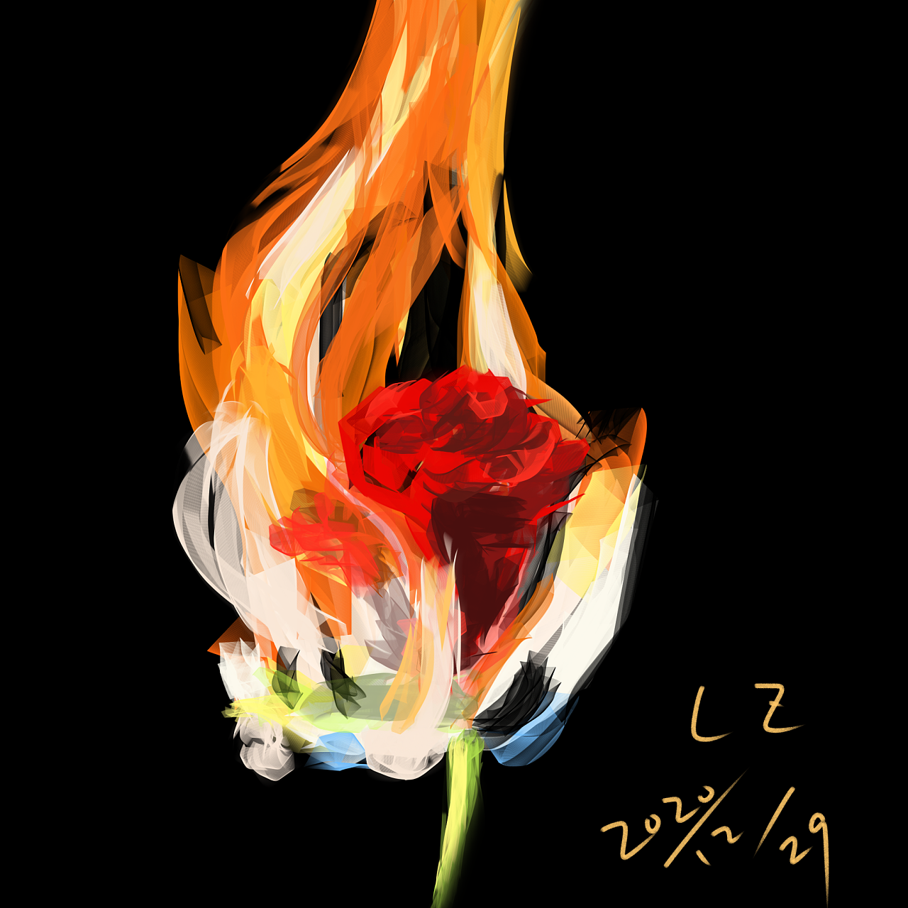 三种火和玫瑰|插画|创作习作|刘总哈哈哈 - 原创作品 - 站酷 (zcool)