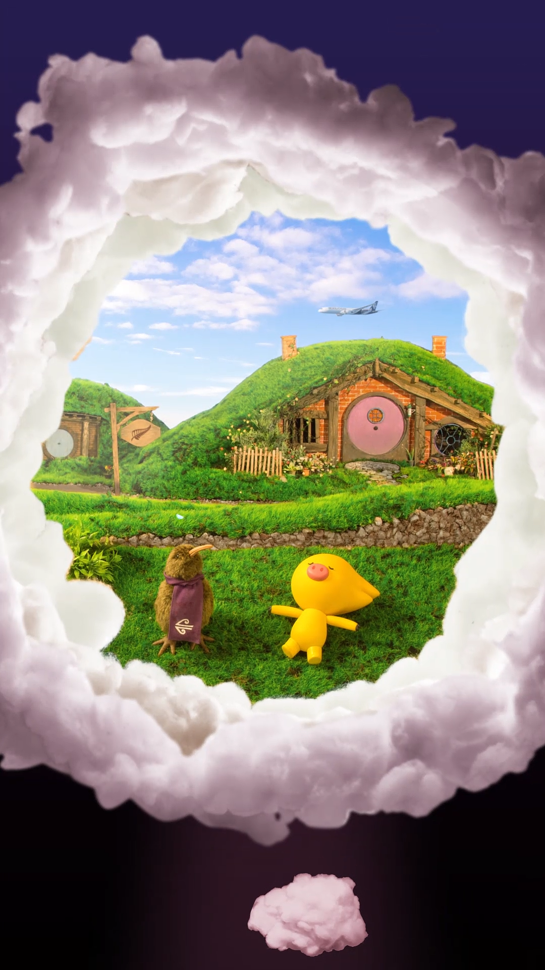 新西兰航空飞猪定格动画手工完美还原新西兰绝美风景