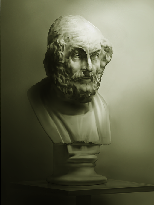 《 素描石膏像 》我更喜欢叫《 盒马森森 》|纯艺术|绘画|狗加_原创