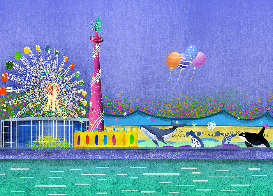 大连手绘景点合集大连地铁app碳减排活动