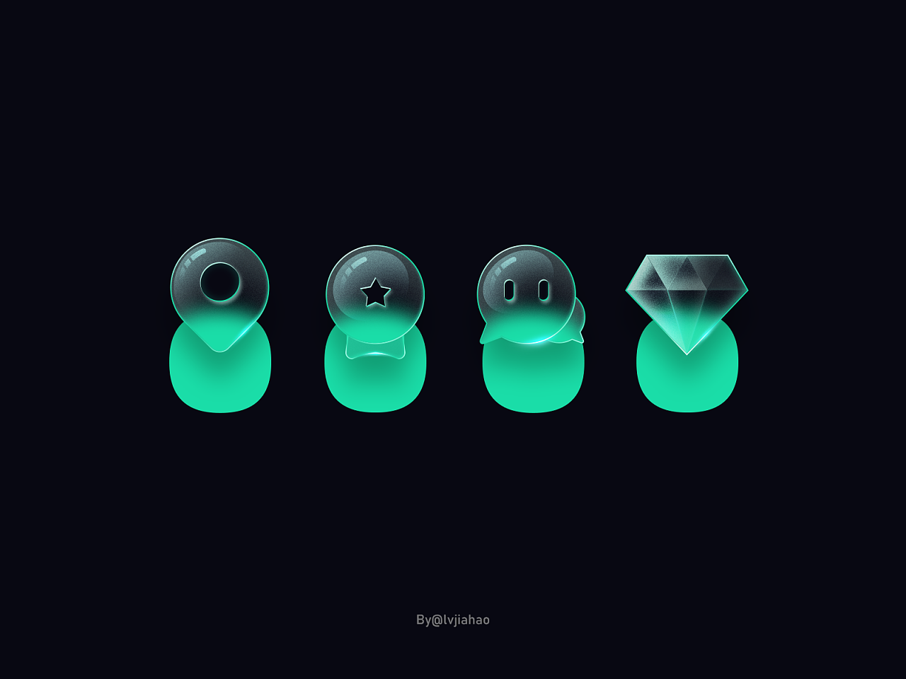 玻璃质感图标练习