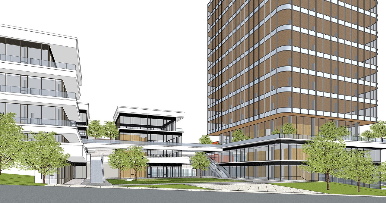 现代商业综合体SU模型下载