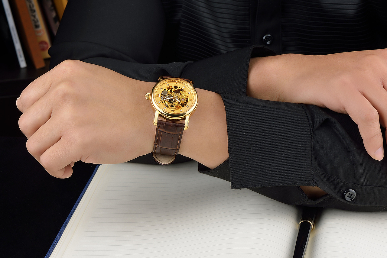 手表摄影/NESUN尼尚双面镂空精钢防水自动机械男士手表