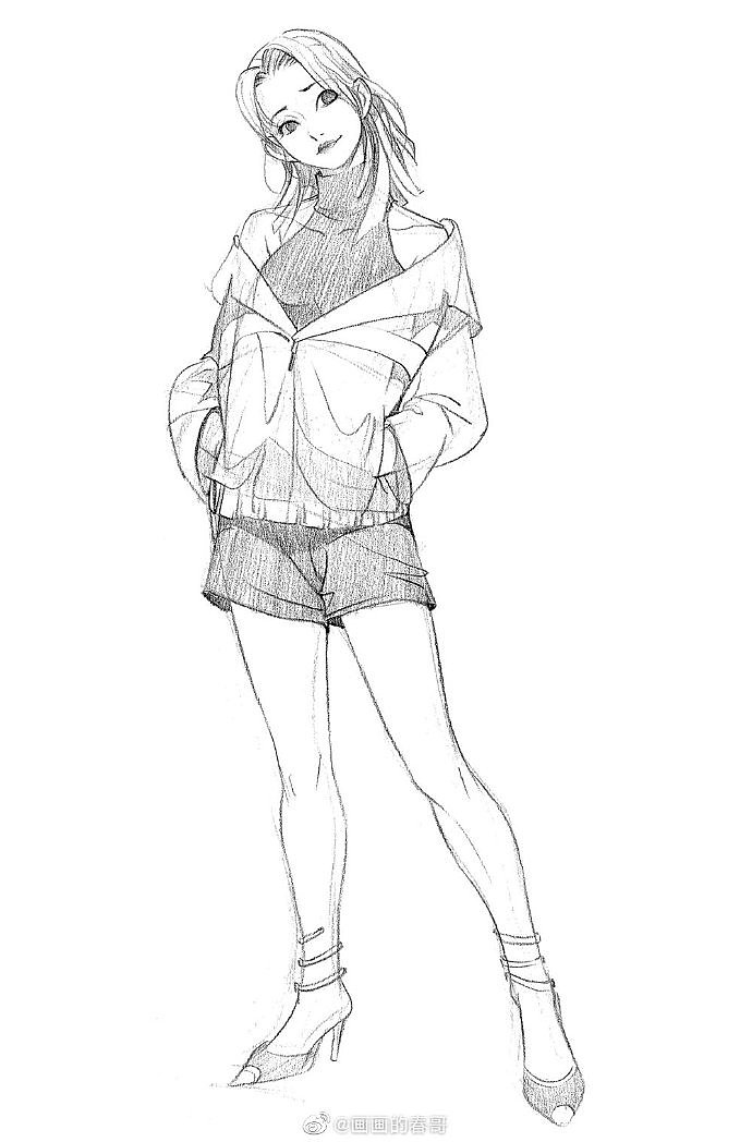 女性头像和速写