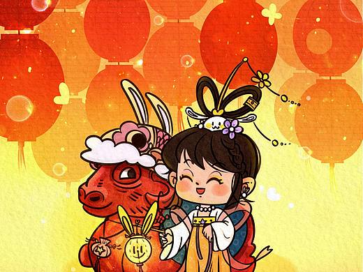 小兒騎羊文物二次（個人主頁-ZNjM2NDg2MzI=） - 商業(yè)插畫 - 站酷設(shè)計師菜鳥插畫師早早原創(chuàng)素材 - 站酷ZCOOL