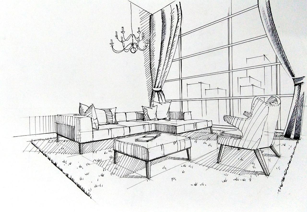 一叶手绘室内设计手绘线稿