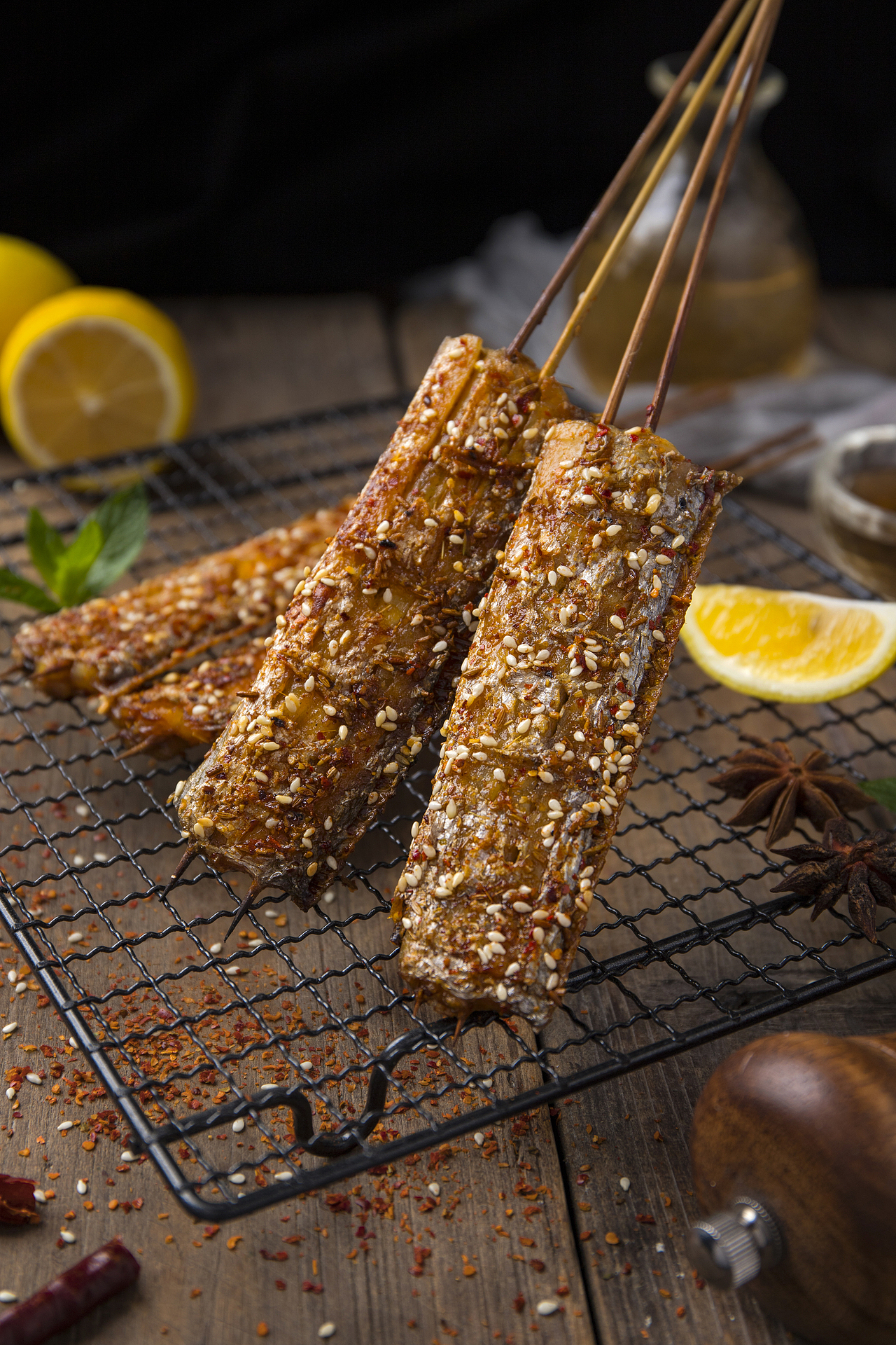 烧烤 木屋烧烤 把把烧 中式美食摄影