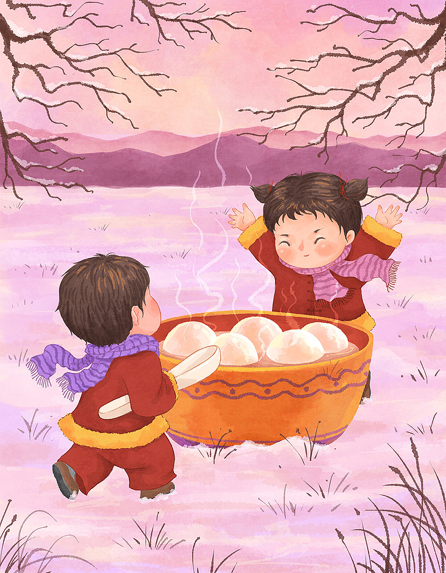 十二月新年插画（图ZMjgxMzc5MDIw） - 创作习作 - 站酷设计师李那那原创素材 - 站酷ZCOOL