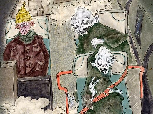 公交车上的鬼（个人主页-ZMjU1MzIzODQ=） - 商业插画 - 站酷设计师然道人原创素材 - 站酷ZCOOL