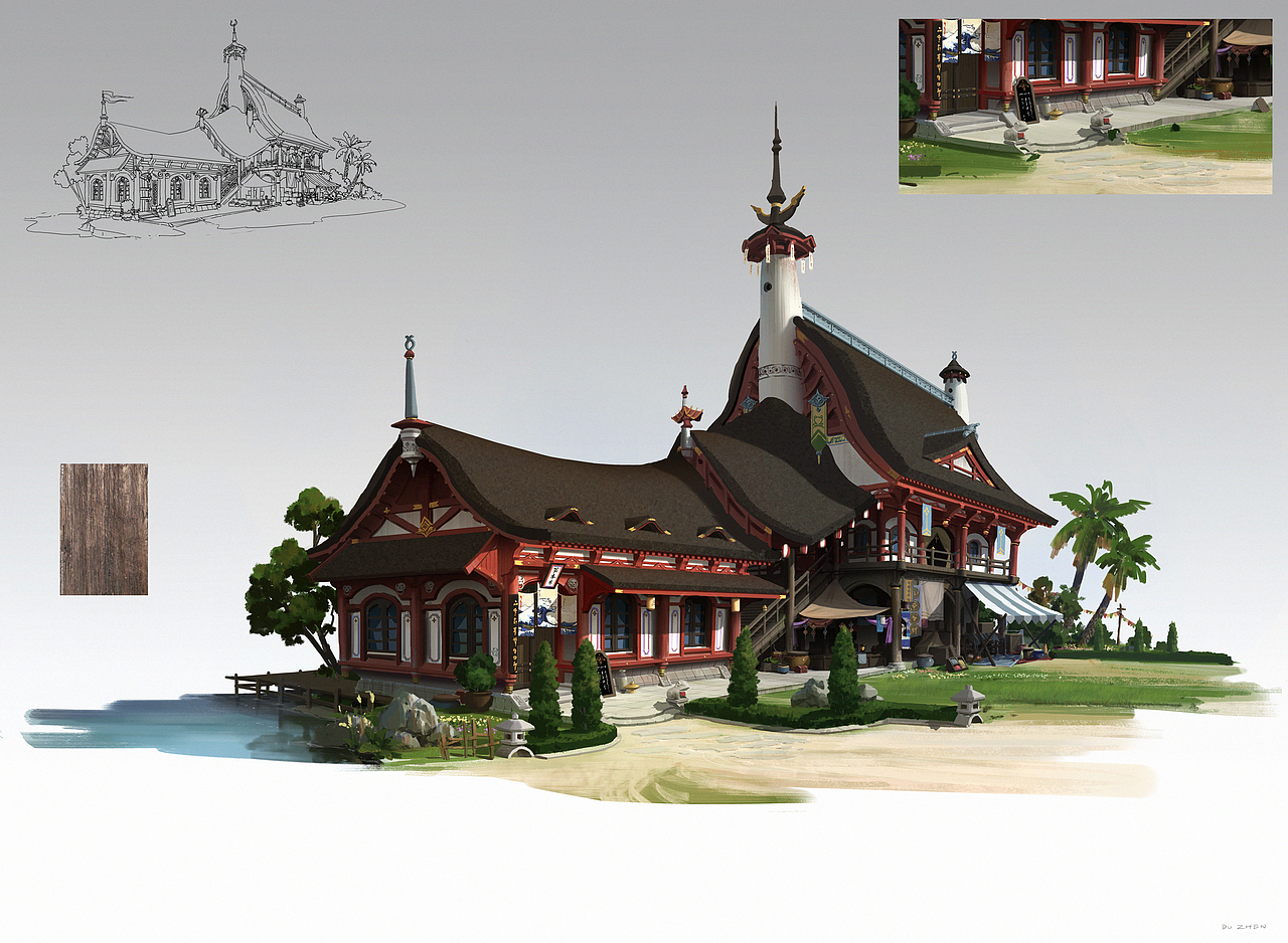 洛克猴（杜震）混合建筑设计课范步骤图（图ZMTE5MjM4OTIw） - 概念设定 - 站酷设计师艺数绘CG原创素材 - 站酷ZCOOL