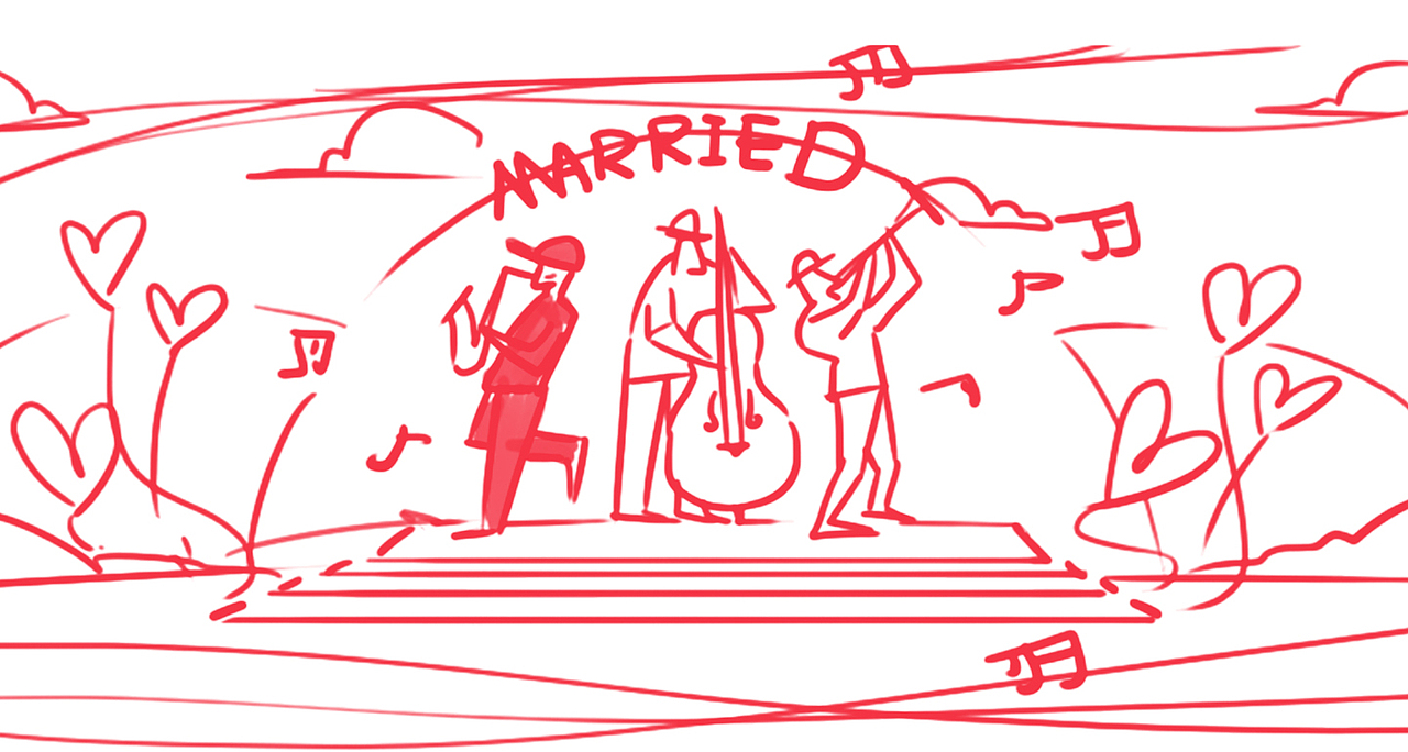 Comparison of line draft and scene display
<br>线稿与场景展示对比效果