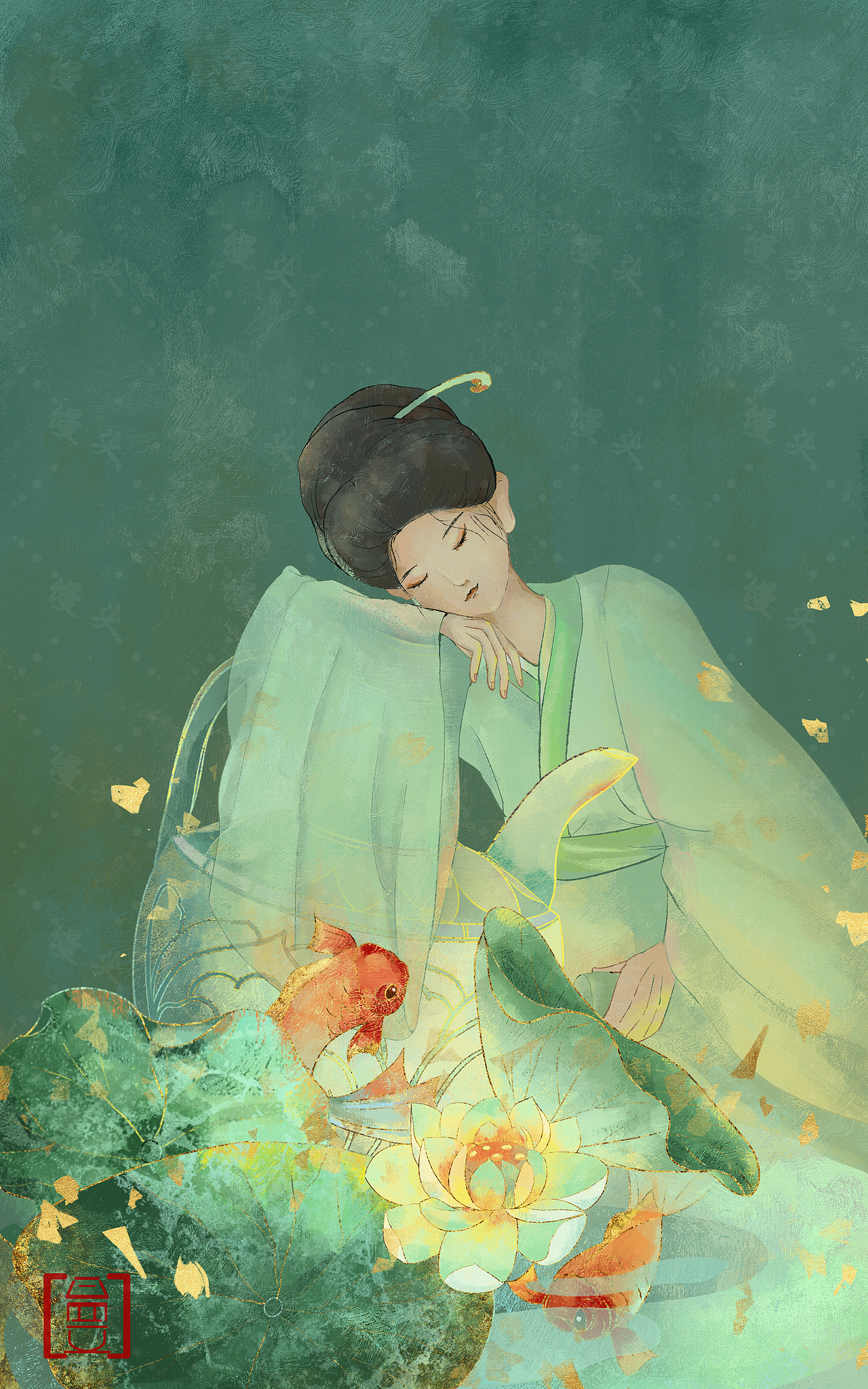 国风肌理感插画（图ZMzU0ODg0MDA4） - 创作习作 - 站酷设计师mantou馒头原创素材 - 站酷ZCOOL