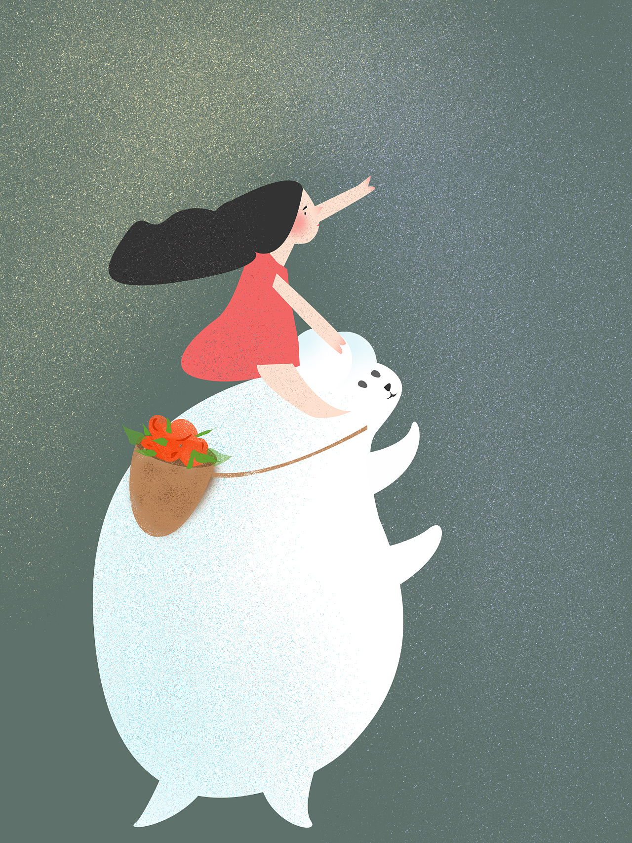 仰望的小女孩|插画|其他插画|珠穆拉雅峰的村民 - 临摹作品 - 站酷