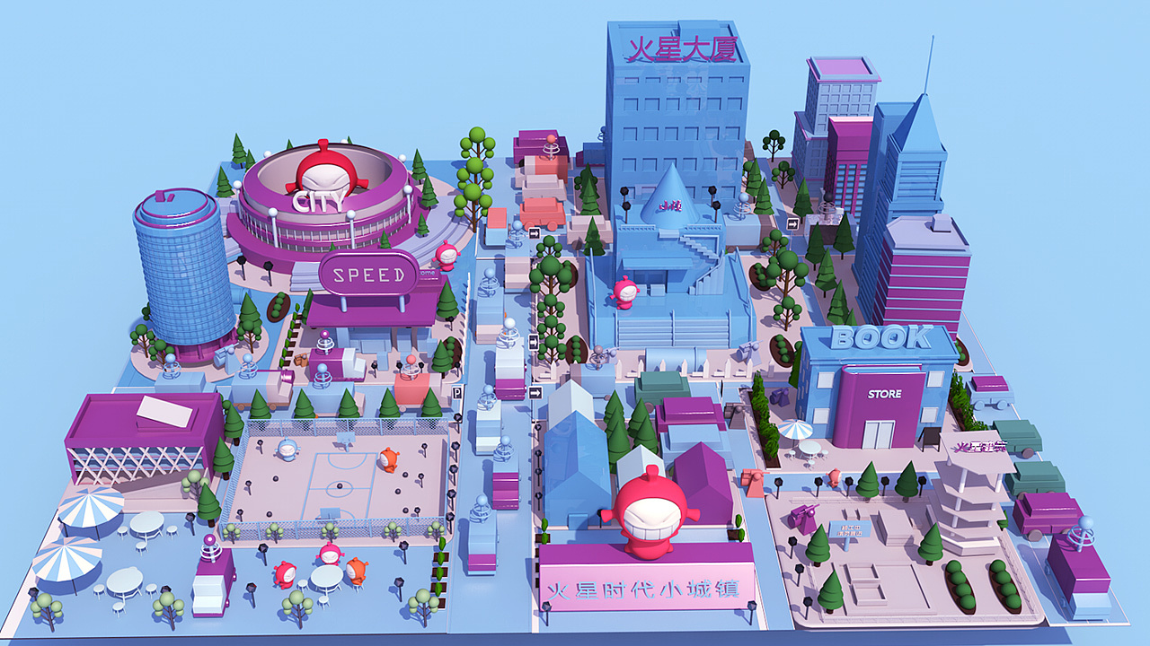 c4d火星小镇|三维|动画/影视|ag小素 - 临摹作品 - 站酷 (zcool)