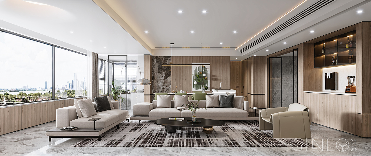 绿意盎然 现代风格大平层 vr|空间|家装设计|阿周星星 - 原创作品