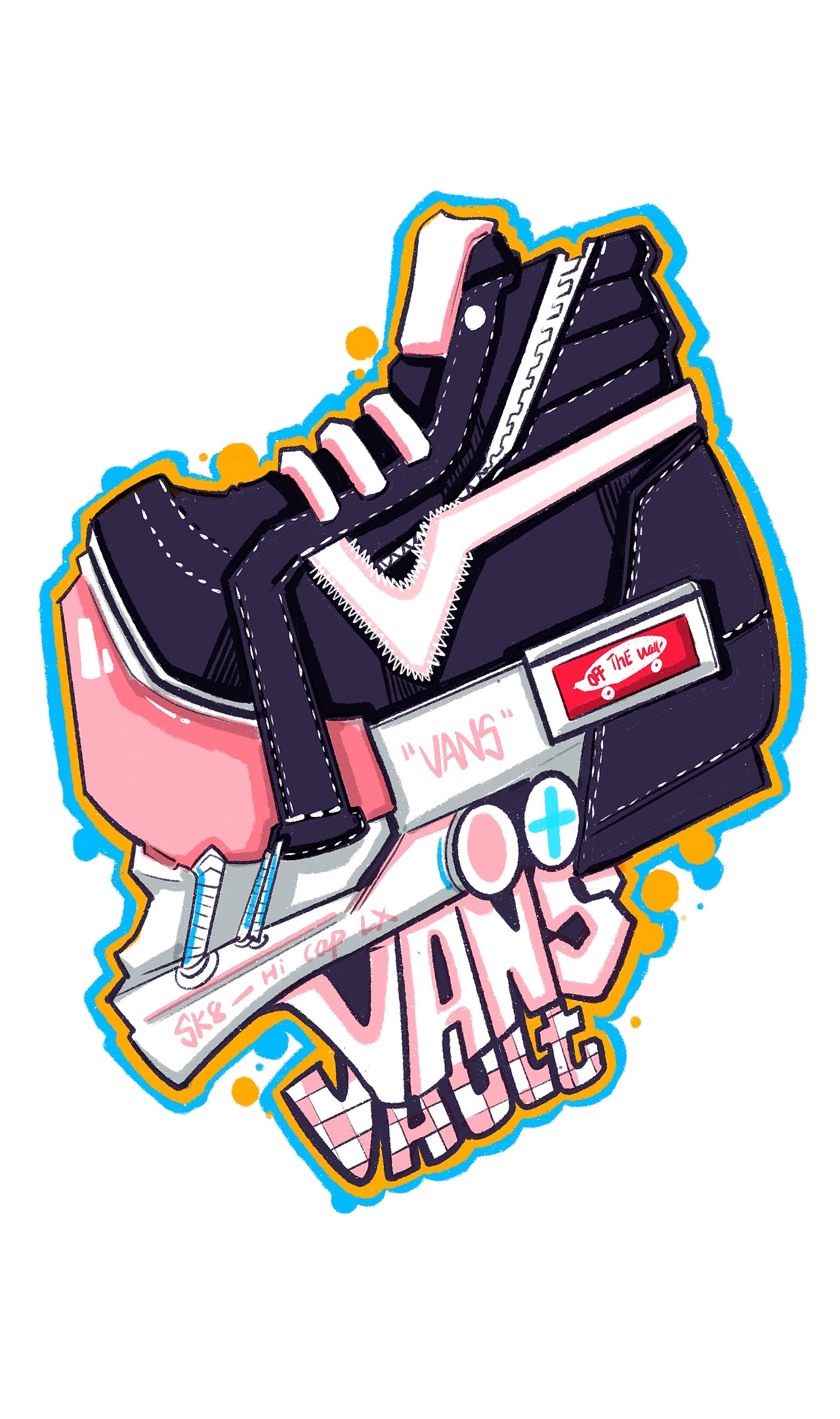 涂鸦风球鞋插画长期更新