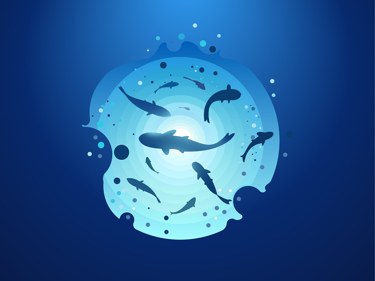 ai插画-深海的鲸